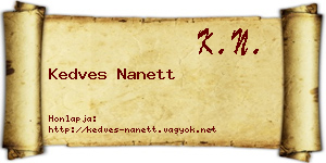Kedves Nanett névjegykártya